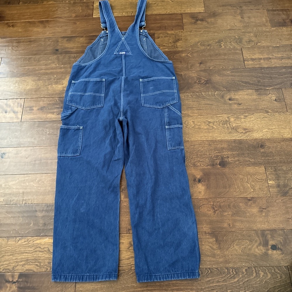 Big Smith Mens Blue Denim Bib Overalls 38x30 Medium Wash Workwear Cotton XL - Picture 2 of 15